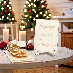 Деревянная персонализированная гостевая книга свадебная книга сообщений&nbsp;DJEW-WH20003-10