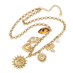 Collane a pettorina da donna con pendenti multipli in acciaio inossidabile 304&nbsp;SA-CBA717A-04G