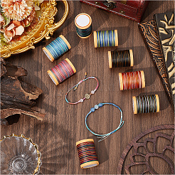 8 рулон 8-х цветного 12-слойного полиэфирного шнура&nbsp;DIY-SP0003-80B