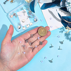 32 шт. кованая латунная фурнитура для сережек-гвоздиков&nbsp;KK-BBC0023-13