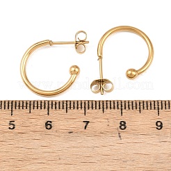 Pendientes de acero inoxidable 304 en forma de C&nbsp;EJEW-Z154-01G-02