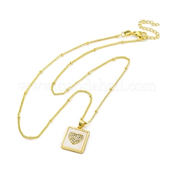 Ожерелья с подвесками из латуни с прозрачным кубическим цирконием NJEW-C071-05C-G