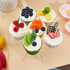 Caballetes de exhibición de postres redondos de acrílico&nbsp;ODIS-WH0079-009