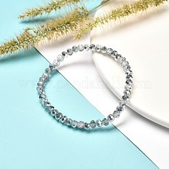 Детский браслет-стрейч из граненых стеклянных бусин рондель&nbsp;BJEW-JB06807-17