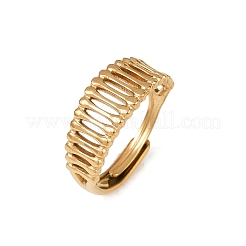 女性用304ステンレススチールカフオープンリング  ゴールドカラー  9mm  内径：18mm&nbsp;RJEW-H255-01G-09