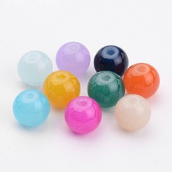 Имитация нефрита стеклянные круглые бусины X-GLAA-A022C-8mm-M