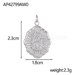 Pendentifs en acier inoxydable 304&nbsp;STAS-OY002-23P