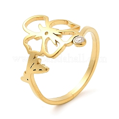 Нержавеющая сталь 304 с регулируемыми кольцами из кубического циркония&nbsp;RJEW-K245-48E-G