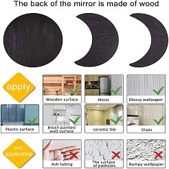 Акриловое деревянное зеркало с фазами луны&nbsp;DIY-WH0167-48B