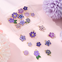 20 шт. 10 стиля подвески из цветочного сплава с эмалью&nbsp;ENAM-FP0002-13