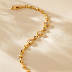 Браслеты-цепочки из латуни с прозрачными кубическими циркониями для женщин&nbsp;FS-WG70203-01