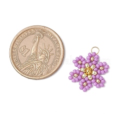 Подвески-цветы из стеклянных бусинок&nbsp;PALLOY-MZ00712