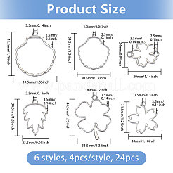 24 pz 6 stili lega pendente geometrico aperto sul retro&nbsp;FIND-CA0010-76A
