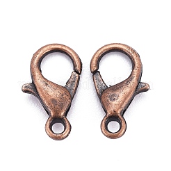 Tono rame rosso fermagli in lega di zinco Lobster Claw&nbsp;X-E102-NFR