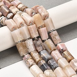 天然石ピンクオパールビーズ連売り  シードビーズで  多面カット  コラム  8.5~11x5.5~6.5mm  穴：1mm  約14~15個/連  7.48''（19センチメートル）&nbsp;G-N327-06-11