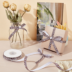 Ленты из полиэстера с леопардовым принтом длиной 10 ярд. SRIB-WH0011-151