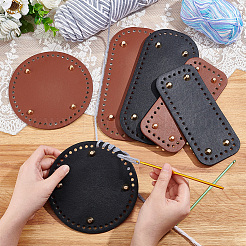 6pcs 6 style pu cuir tricot crochet sacs ongles fond shaper pad&nbsp;DIY-PH0009-51