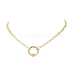Colliers en laiton avec chaîne trombone et fermoirs mousquetons en zircon cubique coloré pour femmes&nbsp;NJEW-JN06461