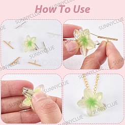 18 шт. 2-х цветные латунные трубчатые дужки&nbsp;DIY-SC0030-75B