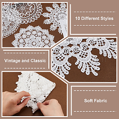 20 sous-verre en polyester 10 styles&nbsp;AJEW-JOY0001-03