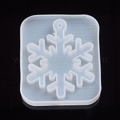Moules à pendentif en silicone pour moulage de résine de flocon de neige de noël&nbsp;DIY-WH0162-58