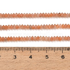 天然石サンストーンビーズ連売り  双円錐形  多面カット  3x2mm  穴：0.6~0.7mm  約194~196個/連  15.28~15.43インチ（38.8~39.2cm）&nbsp;GG-CBAA9B4-A05-02