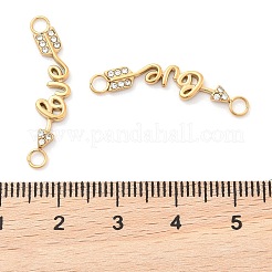 Подвески-шармы из нержавеющей стали 304 с кристаллами и стразами в виде слова «любовь» STAS-Q340-07G