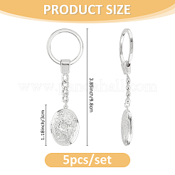 5 x Medaillon-Schlüsselanhänger aus Messing.&nbsp;KEYC-FH00034