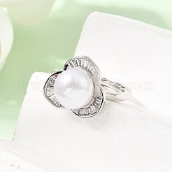 Einstellbare messing micro pave zirkonia fingerringe&nbsp;CU-CBABA66-03P