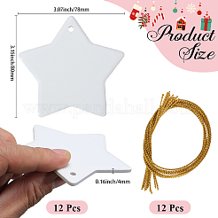 12 pendentif vierge en porcelaine à transfert thermique par sublimation&nbsp;AJEW-SP0002-19B