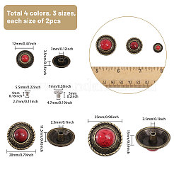 12 стиль сплава ремесло цельная винтовая заклепка BUTT-CA0001-18