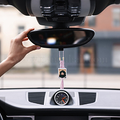 4 шт. 4-х цветный хлопковый плетеный держатель для подвески украшения&nbsp;HJEW-FH0001-85