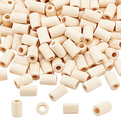 AHANDMAKER 200Pcs Wood Tude Beads, 18x11.5mm Undyed Natural Tiny Wooden Beads with 6mm Hole, Wood Beads for Crafts, Assorted Unfinished Wooden Loose Beads Spacer Beads for DIY Bracelet Jewelry Making