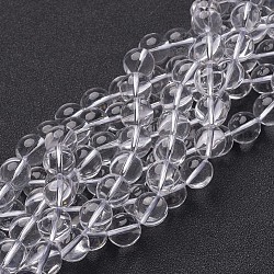 Chapelets de perles en cristal de quartz synthétique, ronde, clair, 18mm, Trou: 1.5mm, 15.5 pouce (39.37 cm)