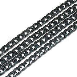Cadenas de aluminio sin soldar, negro, 10.8x7.2x2mm