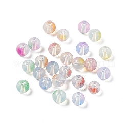Transparentes Backen bemalter Glasperlen, Nachahmung Opalite, Runde, Mischfarbe, 8x7 mm, Bohrung: 1.5 mm