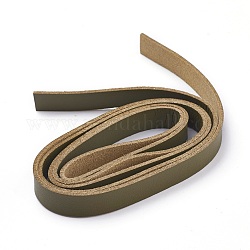 Single-sided Flat Faux Suede Cord, Faux Suede Lace, Olive, 10x1.5mm, about 1.09 yards(1m)/strand