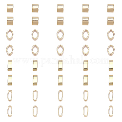 CHGCRAFT 40Pcs 2 Styles Brass Slide Charms/Slider Beads, For Leather Cord Bracelets Making, Oval, Real 18K Gold Plated, 5~9x3.5~6x3.5~4.5mm, Hole: 2.5~3x5~7mm, 20pcs/style