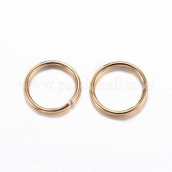 304 кольца прыжок из нержавеющей стали, открытые кольца прыжок, золотые, 13x1.5 мм, внутренний диаметр: 10 мм