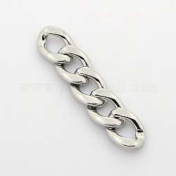 Men's Jewelry Making 304 Stainless Steel Cuban Link Chains, Chunky Curb Chains, Unwelded, Stainless Steel Color, 16x12x3mm