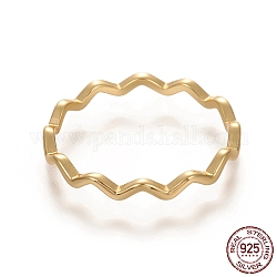 925 gewellte Ringe aus Sterlingsilber, mit 925 Stempel, golden, Größe 8, 18 mm, 2.2 mm