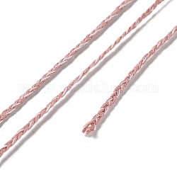 Cordón trenzado de polialgodón de 20 m., piso, para la fabricación de la joya diy, rojo violeta pálido, 2x0.7mm, alrededor de 21.87 yarda (20 m) / rollo
