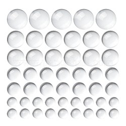 80 Uds 4 cabujones de vidrio transparente de tamaño, Cabujón de cúpula clara para la fabricación de joyas colgantes con fotos, semicírculo, Claro, 6 mm / 8 mm / 10 mm / 12 mm, 20pcs / tamaño