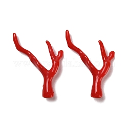Opaque Acrylic Pendant, Diy Hairpin Accessories, Coral Shape, FireBrick, 46x34x8.5mm, Hole: 1.8mm