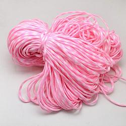 7 Innenkerne Polyester- & Elasthan-Kordelseile, zur Herstellung von Seilarmbändern, Perle rosa, 4 mm, ca. 109.36 Yard (100m)/Bündel, 420~500 g / Bündel