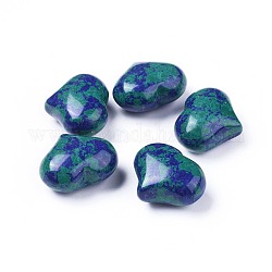 Pierre naturelle de chrysocolle et de lapis-lazuli, teinte, coeur pierre d'amour, pierre de palme de poche pour équilibrer le reiki, 20x25x11~13mm