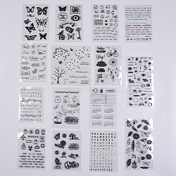 Tampons en silicone, pour scrapbooking diy, album photo décoratif, fabrication de cartes, feuilles de timbres, clair, 10~21.5x10~20 cm