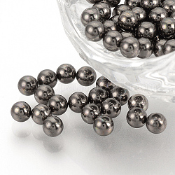 Perles en 304 acier inoxydable, sans cadmium et sans plomb, perles non percées / sans trou, ronde, gunmetal, 0.8mm, environ 21000 pcs/42 g