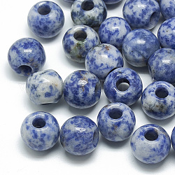 Perle di diaspro blu naturale, perline con foro grande, rondelle, 14x12mm, Foro: 5.5 mm