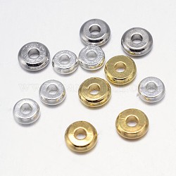 Flat Round Brass Spacer Beads, Mixed Color, 4x1.5mm, Hole: 1.5mm